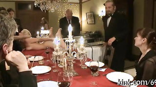 Elegant dinner party punishment orgy hardcore BDSM movie
