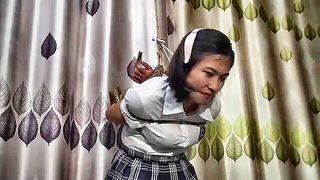 Chinese schoolgirl bound and gagged BDSM porn movie