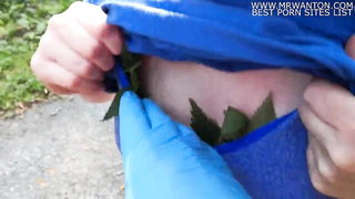 Outdoor nettle bondage punishment kink sex video