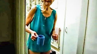 Skinny granny solo striptease BDSM porn video