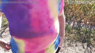 Tit Slapping hiking outdoor BDSM porn movie