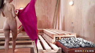 Jenni Lee sauna ass tease BDSM porn video