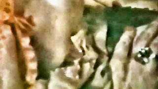 Retro lesbian affair kissing BDSM style sex video