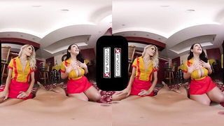 2 Broke Girls VR cosplay threesome xxx video