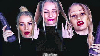 Goddess Poison triple dildo tease BDSM porn movie
