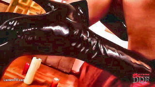 DDF network lesbian slave foot worship BDSM style sex video