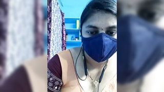 Indian-Indhuja masked saree blouse tease hardcore BDSM movie