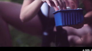 Angel Wicky outdoor lingerie tease BDSM sex video