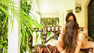 Watch Serena Blair veranda lesbian play BDSM porn