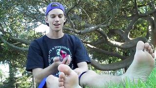 Xander shows Jack's park feet BDSM porn movie