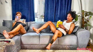 Noir and Sky Brat bondage couch scene fetish porn video