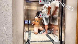 Chinese girl elevator BDSM exhibitionism BDSM porn movie