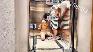 Chinese girl elevator BDSM exhibitionism BDSM porn movie