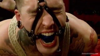 Watch Tattooed stud whipped by dominatrix BDSM porn