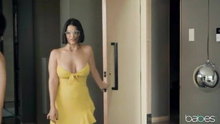 Brunette MILF lesbian peek-a-boo porn video online