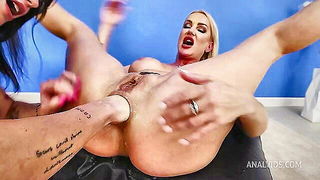 Watch Blonde babe rough lesbian fisting BDSM porn