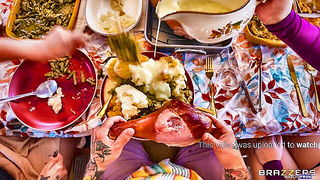 Beca Barbie Thanksgiving feast fuck BDSM sex video