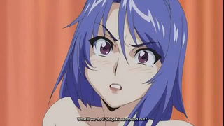 Watch Blue-haired anime girl topless shock BDSM porn