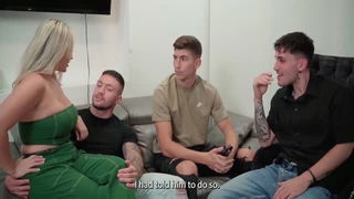 Kourtney Love with two men BDSM sex video