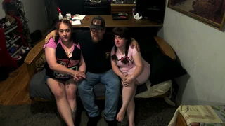 Couch threesome with Hello Kitty top BDSM porn video