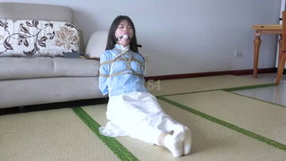 Shibari bound Asian ball gag porn video online