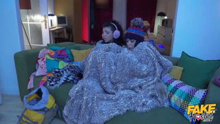 Black Angel XXX winter couch cuddle xxx video