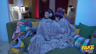 Black Angel XXX winter couch cuddle xxx video